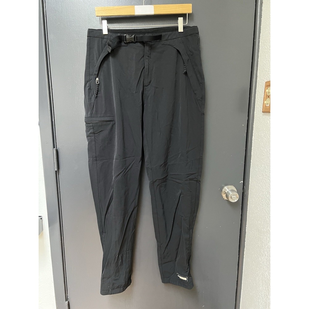 REI Sz 12 Black Belted Hiking Straight Leg Pants Outdoor Lightweight Womens